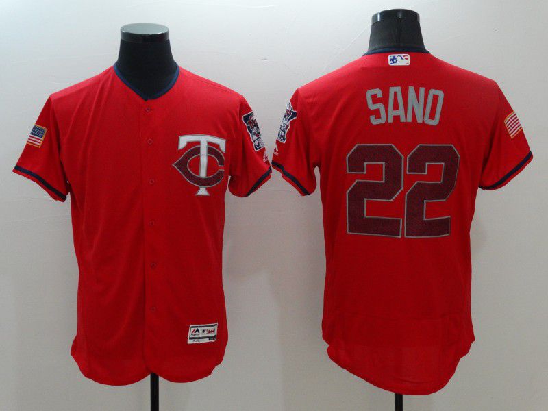 Men Minnesota Twins 22 Sano Red Elite Independent Edition 2021 MLB Jerseys